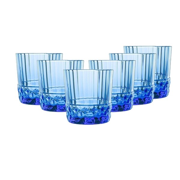 Bormioli Rocco Set of 6 America '20s DOF Drinking Glasses - 12.5