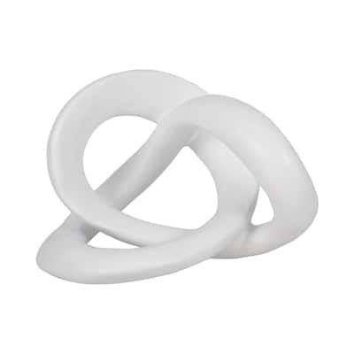 Sagebrook Home 10-Inch White Sculptured Knot ,Timeless Elegance, Ideal Decorative Object - 10" x 8" x 7"