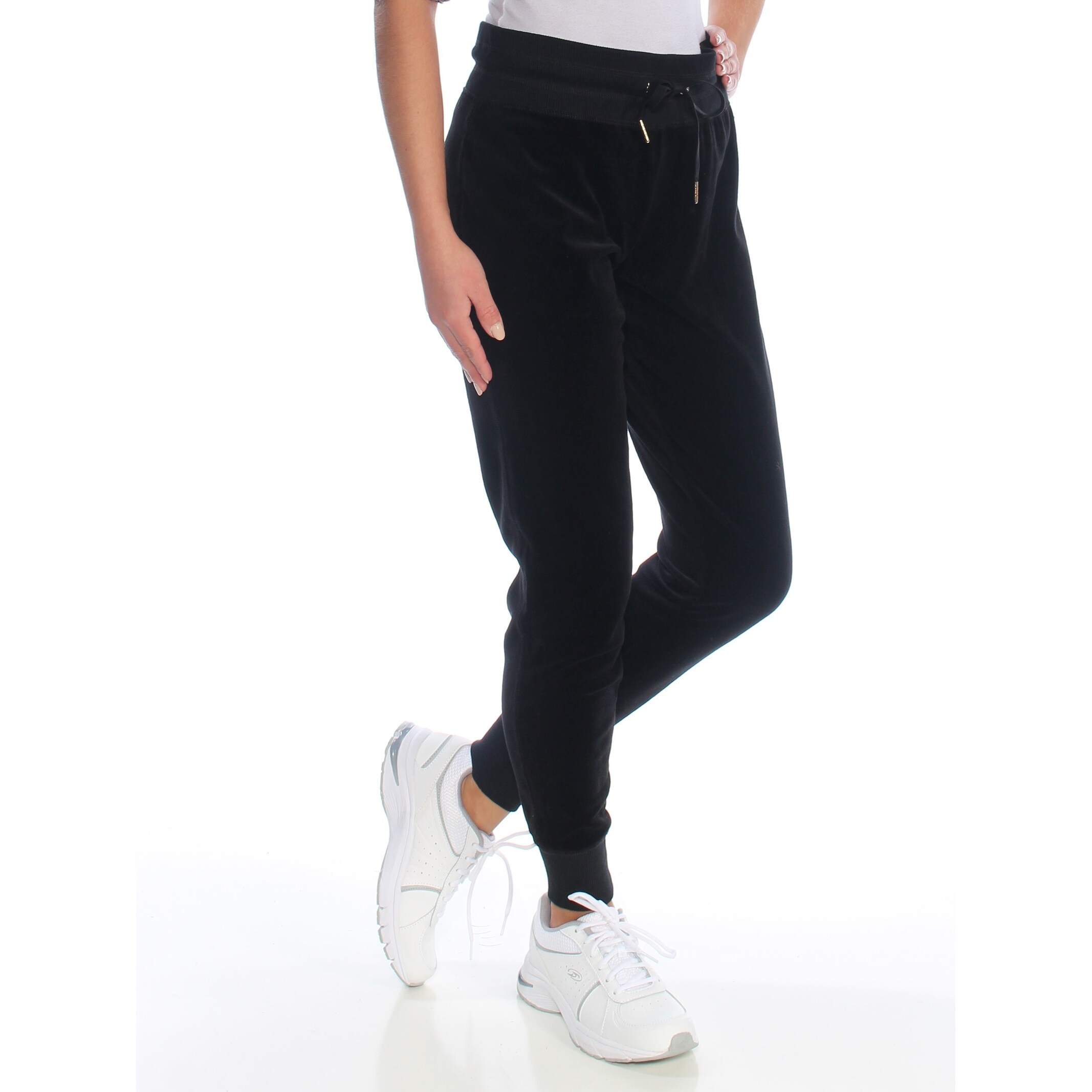 calvin klein black velvet pants