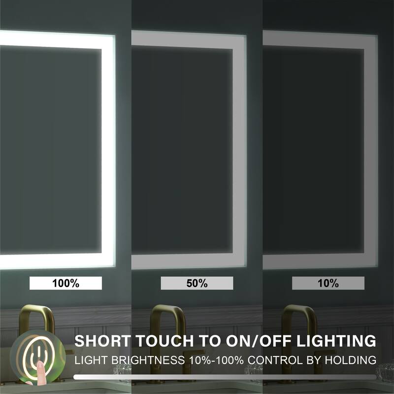 Wall Mounted Bathroom Heavy Duty Framed LED Mirror With bright light And And Memory Function