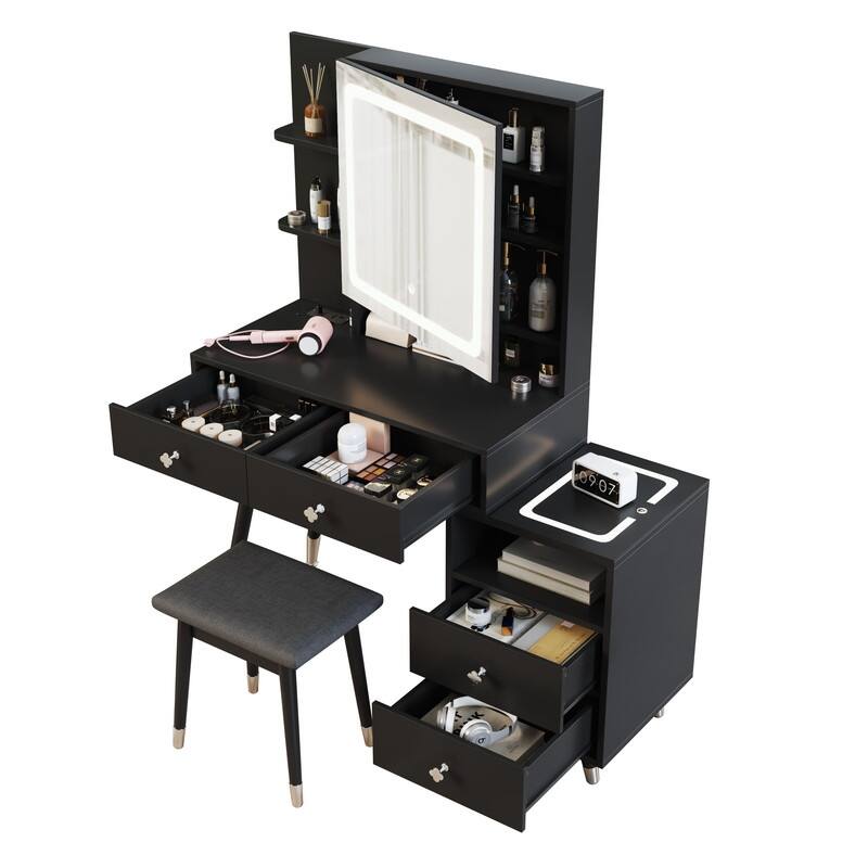 4 drawers Dressing table set with plugs