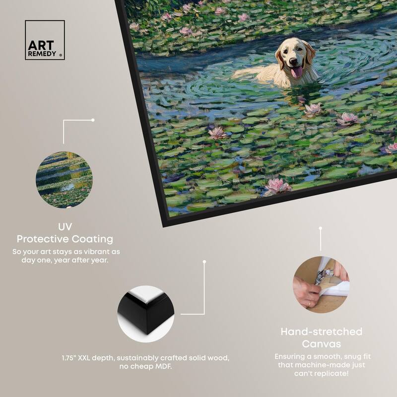 The Pond Under the Bridge Canvas by Art Remedy