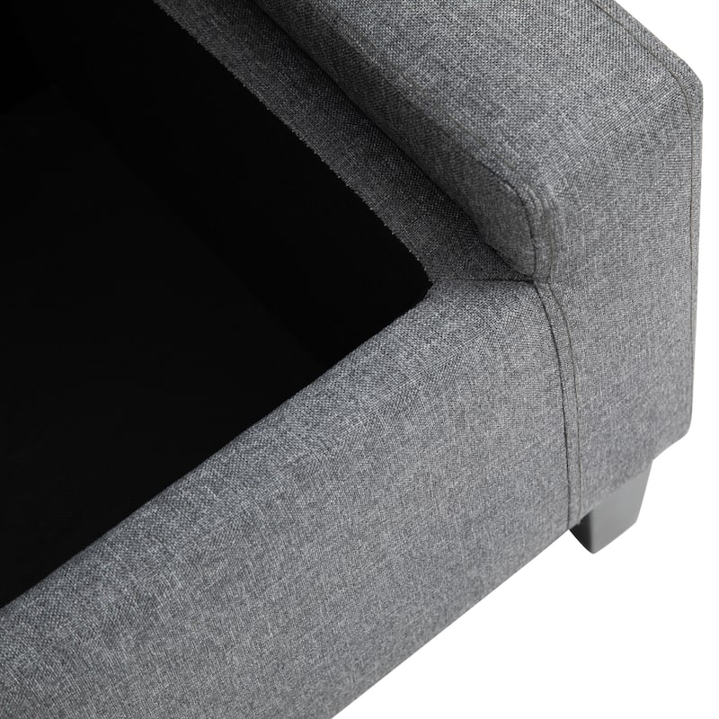 HOMCOM Ottoman Bench Tufted Storage Chest with Flipping Top, 36.25"W x 15.75"D x 15.75"H