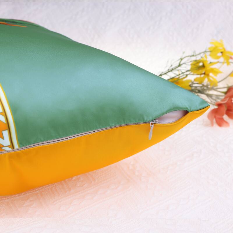 2 Pcs Patterned Flower Decorative Pillow Covers Satin Pillow Protector for Home