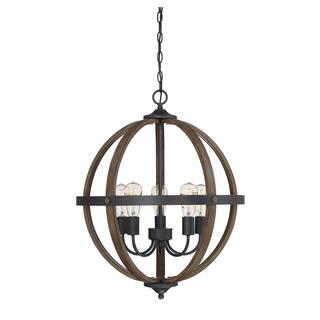Trade Winds Lighting 5-Light Pendant Light In Wood