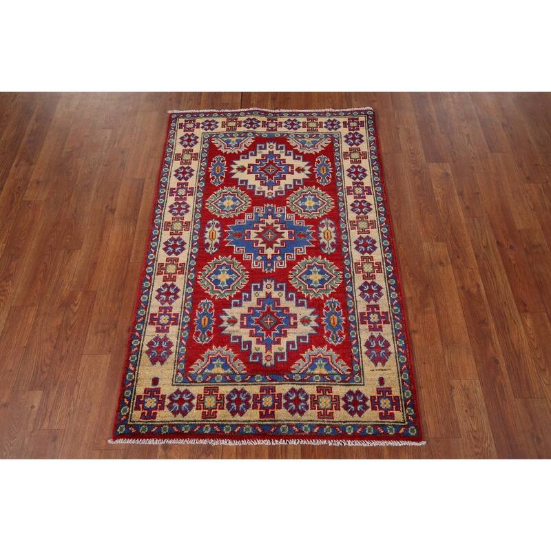 Red Kazak Oriental Foyer Rug Handmade Foyer Wool Carpet - 2'8" x 3'11"