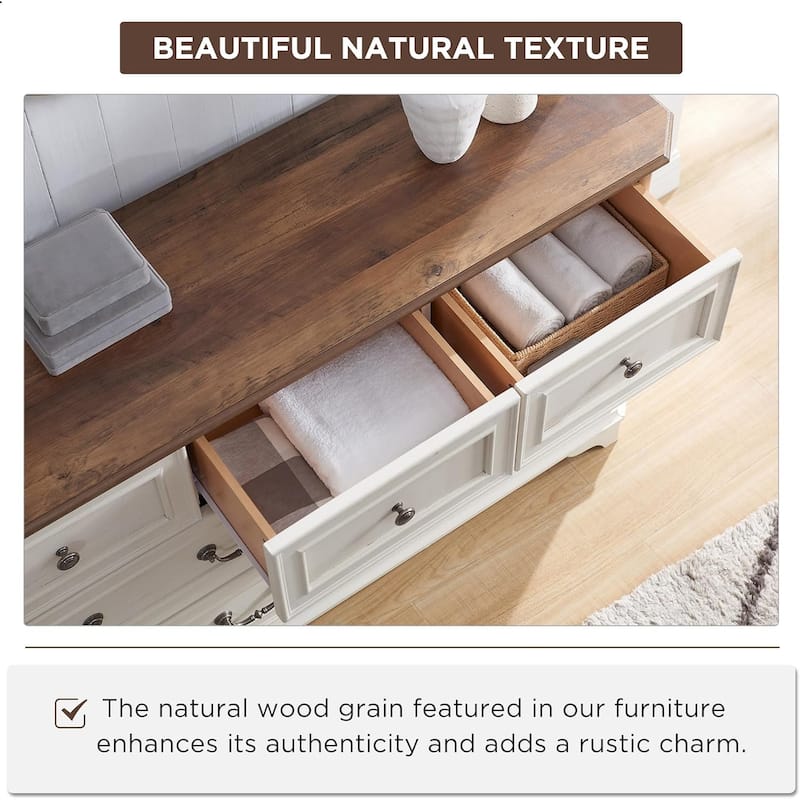 Farmhouse Drawers Dresser, Wood Chest of Drawers, Dressers Organizer