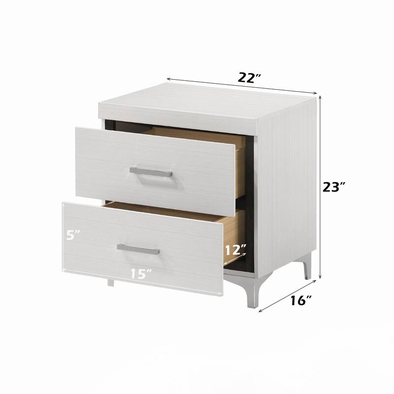 Casilda White Finish Nightstand