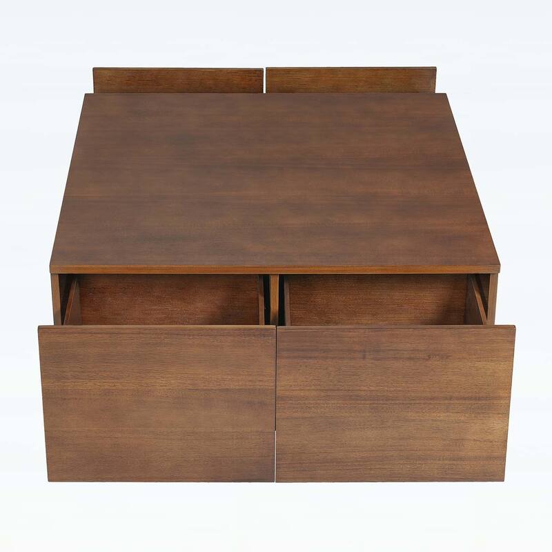 33.25 Inch Square Coffee Table with 4 Drawers,Ample Storage