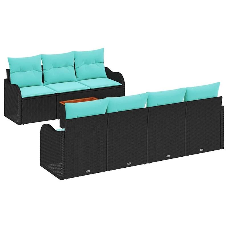 vidaXL 8 Piece Garden Sofa Set with Cushions - 90.9×24.4×27.2