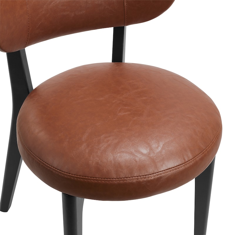 Art Leon Set of 2 Upholstered and Solid Wood Accent Dining Chair