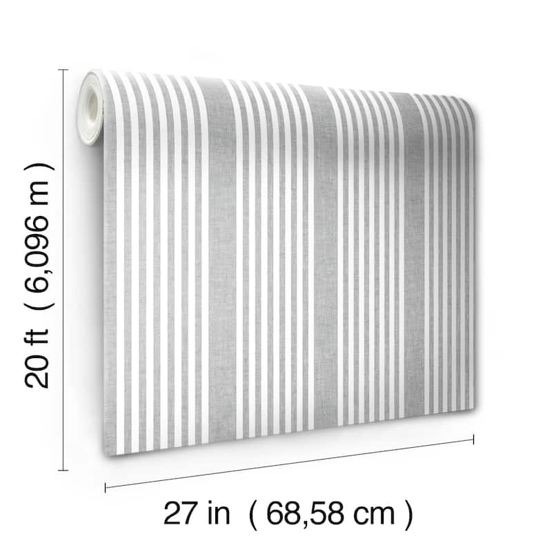 Gresham 20' L x 27" W Stripe Peel and Stick Wallpaper