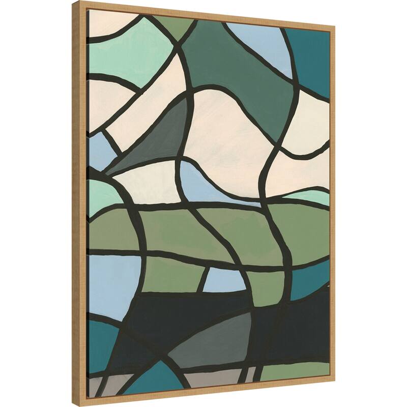 Amanti Art Multicolor Stained Glass II by Regina Moore Framed Canvas Wall Art Print - Sylvie Maple