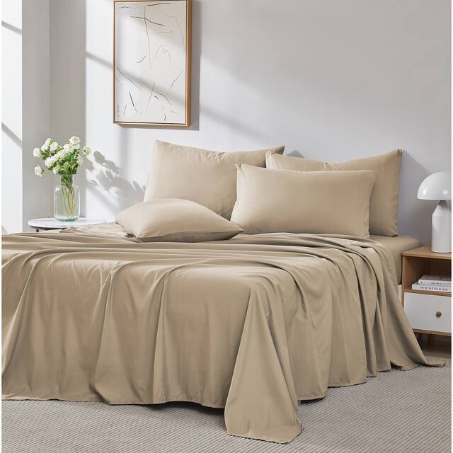 Vilano Series Extra Deep Pocket 6-piece Bed Sheet Set - Full - Taupe