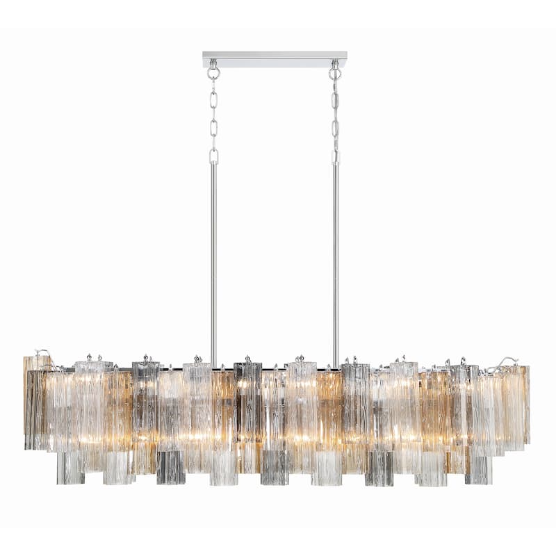 Addis 14 Light Polished Chrome Chandelier - 51.75"W x 14.25"H x 14"D
