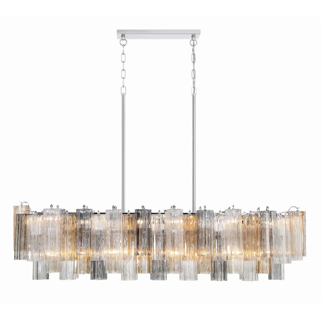 Addis 14 Light Polished Chrome Chandelier - 51.75"W x 14.25"H x 14"D