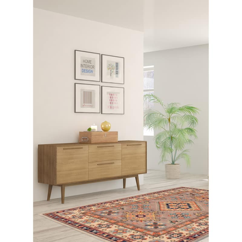 ECARPETGALLERY Hand-knotted Uzbek Ghazni Taupe Wool Rug - 2'7 x 4'1