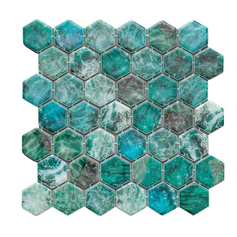 The Tile Life Eterna Hex 2x2 Glass Floor, Wall & Backsplash Tile