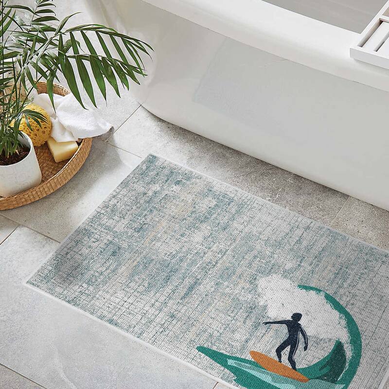 SussexHome Non-Skid Ultra-Thin Area Rugs for Laundry Room, Entryway, Bathroom and Kitchen - Washable Multipurpose Floor Mat