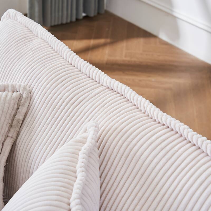 Corduroy Single Sofa With 2 Pillows