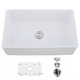 preview thumbnail 6 of 4, DORNBERG 33" x 20" Salena Farmhouse Kitchen Sink with Basket Strainer White