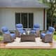 Option Brown Wicker / Blue Cusion
