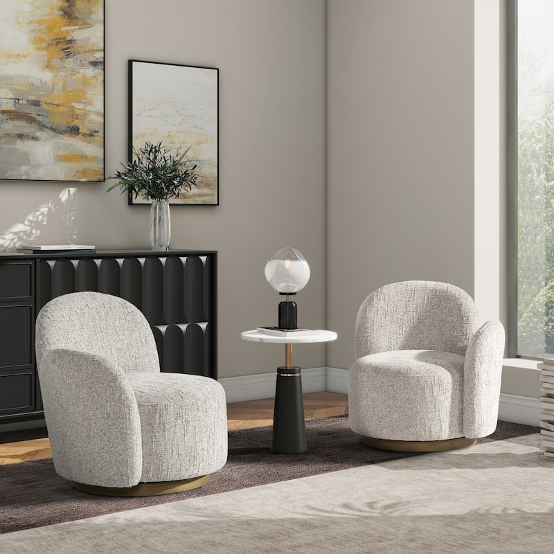 Duo 31.5" Single Curved Arm Swivel Accent Chair