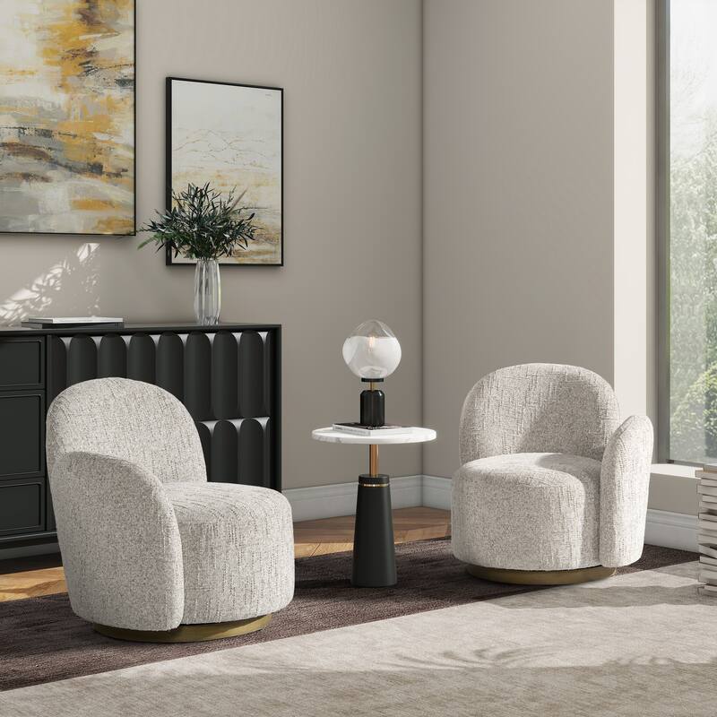 Duo 31.5" Single Curved Arm Swivel Accent Chair