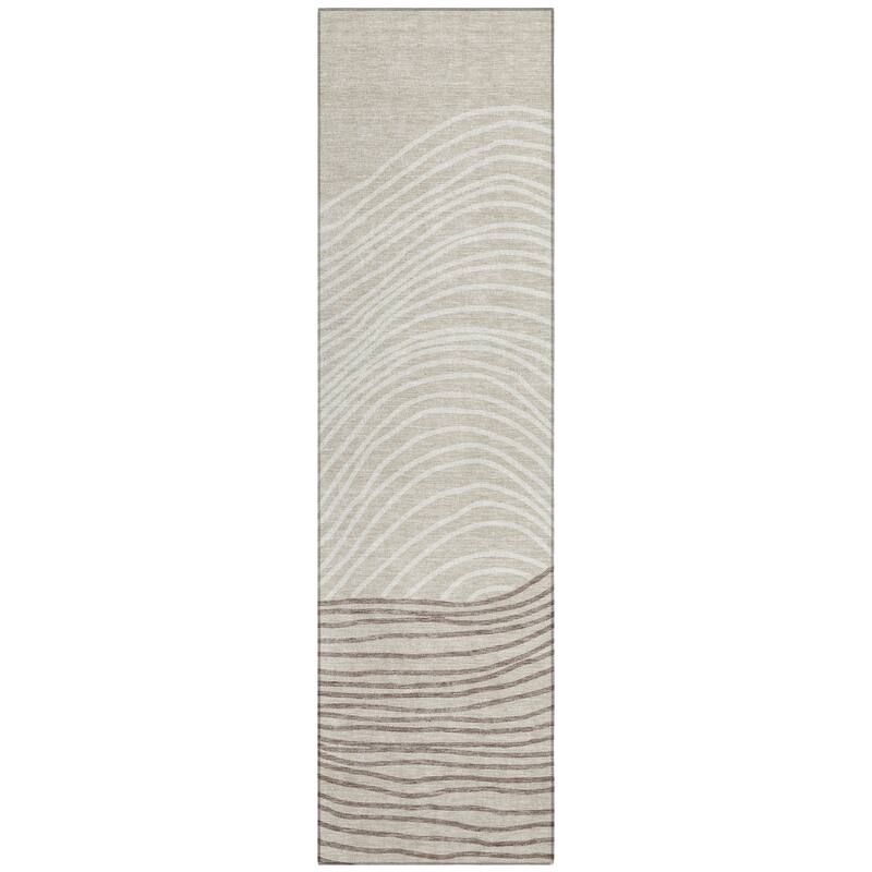 Machine Washable Indoor/ Outdoor Modern Arches Chantille Rug
