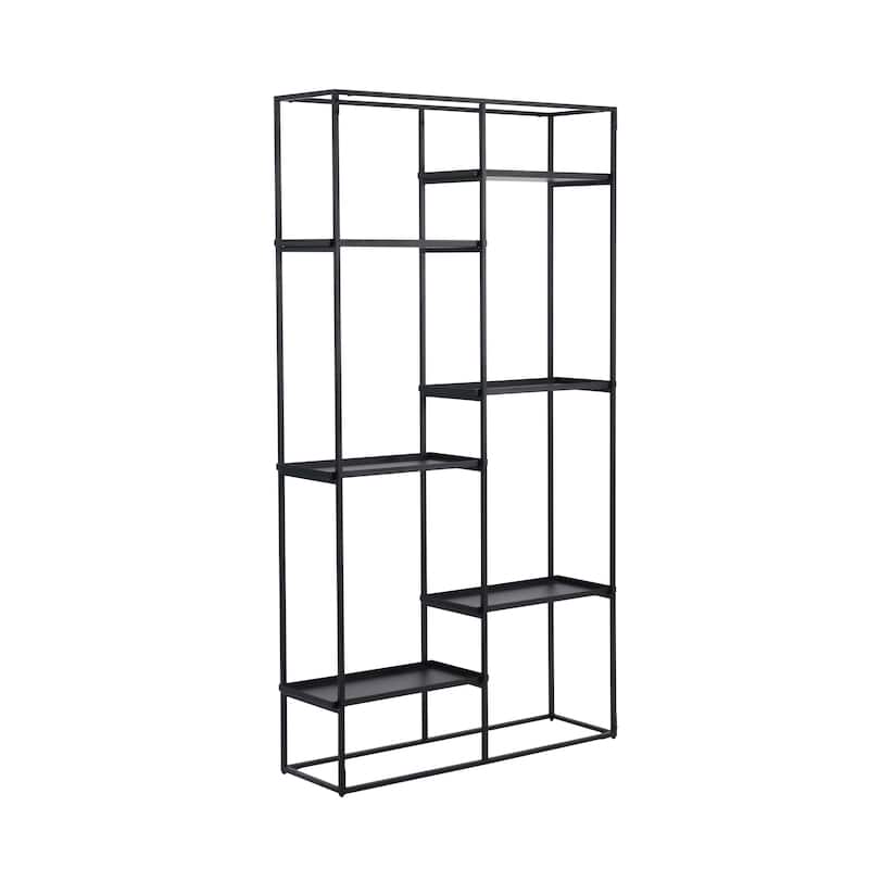 Rye Studio Loranze Industrial Open 6 Tier Metal Shelving Bookcase