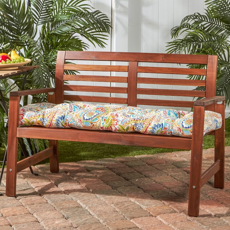 51x18-inch Painted Paisley Outdoor Bench Cushion (Cushion Only)