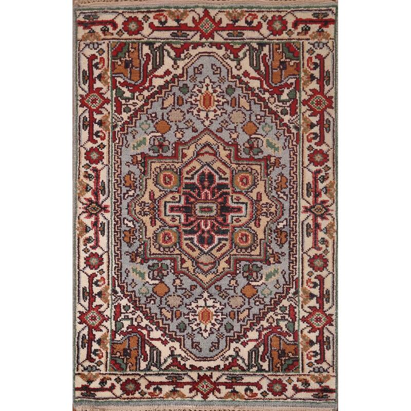 Heriz Serapi Indian Accent Rug Handmade Wool Carpet - 3'2"x 5'0"