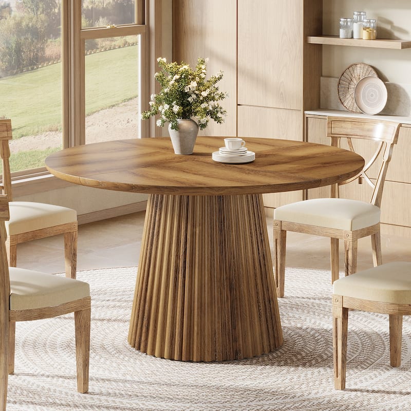 Wood Kitchen Table, Round Dining Table, Living Room Bistro Dinner Accent Table