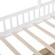 preview thumbnail 9 of 17, Twin Size Platform Bed with Linen Upholstered Sofa, Semi-enclosed House Bed Frame with Drawers and Storage Shelf for Kids