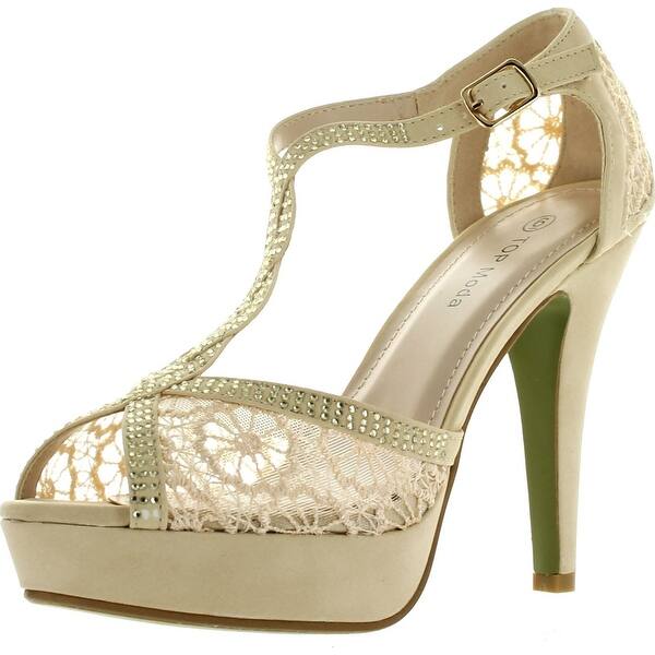 Shop Black Friday Deals On Top Moda Hy 5 Formal Evening Party Lace Ankle T Strap Peep Toe Stiletto High Heel Pumps Overstock 14312104