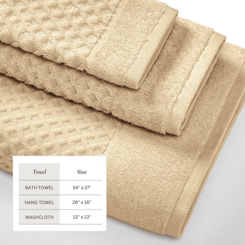 Linery & Co. Cotton Diamond Waffle Texture Bath Towels