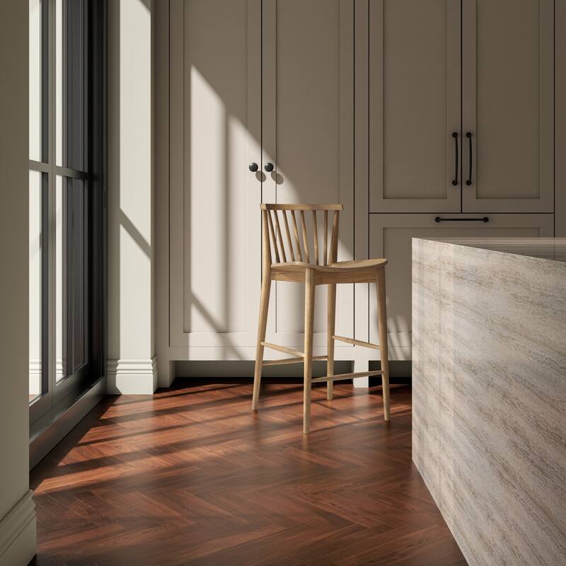 NADAAL STUDIOS Briar Counter Stool, Solid Walnut Frame, Natural Walnut