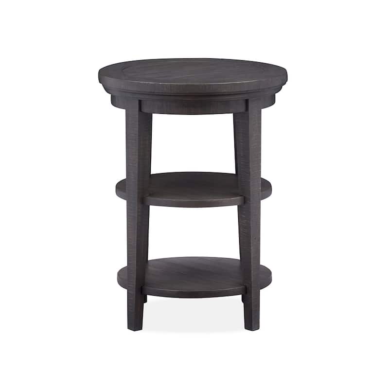 Magnussen Home Westley Falls Graphite Round Accent End Table - 18''W x 18''D x 24''H