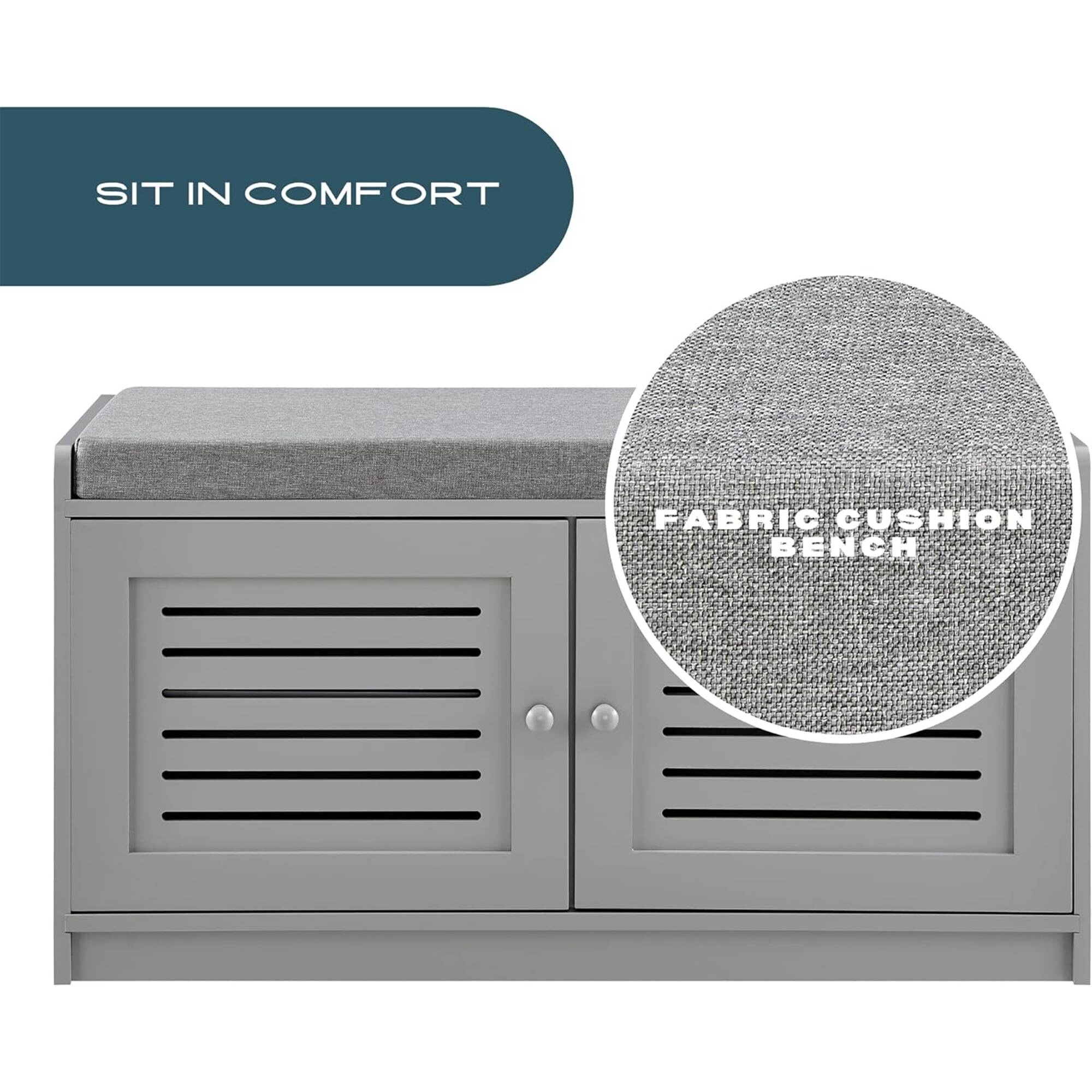 再入荷商品 Sturdis Modern Shoe Storage Bench w/ Adjustable Shelves バッグ