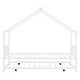 preview thumbnail 7 of 14, White Twin Size Metal House Bed with Trundle & Roof