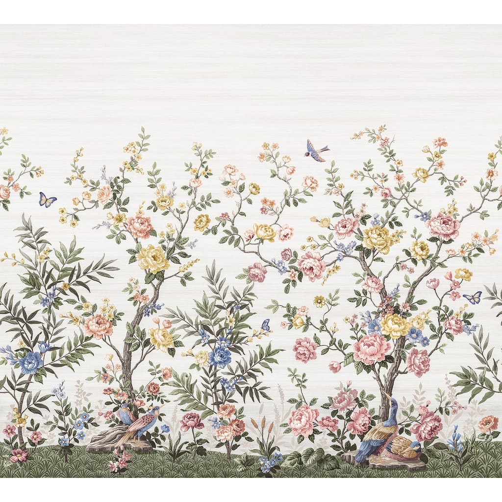 REMIX Walls by Katie Hunt Spring Chinoiserie Soft White Wall Mural