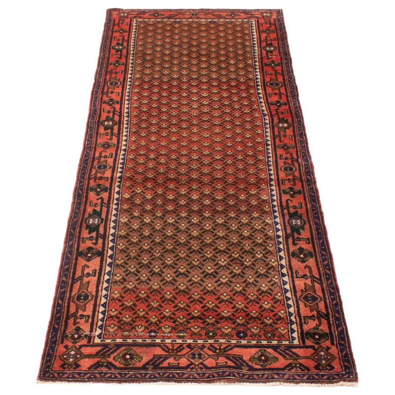 ECARPETGALLERY Hand-knotted Andelz Dark Red Wool Rug - 3' 10" x 11'