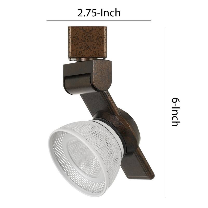 12W Integrated LED Metal Track Fixture with Mesh Head, Bronze and White