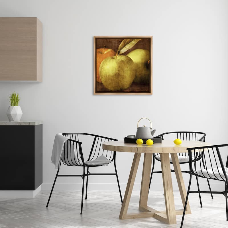 Stupell Vintage Apples Close Up Framed Floater Canvas Wall Art Design By Caroline Kelly