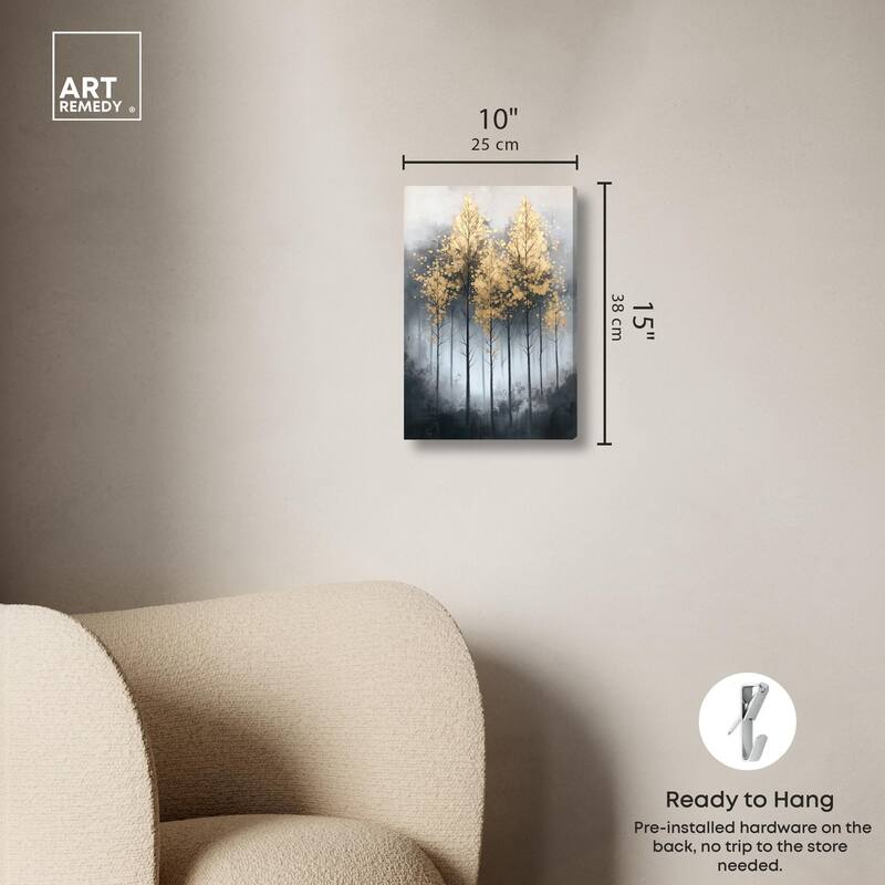 Gilded Grove Canvas by Art Remedy, Gallery Wrapped