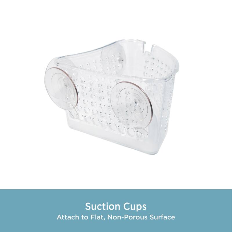Kenney Suction Cup Corner Basket Shower Caddy - Clear