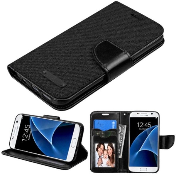 Insten Stand Folio Flip Leather Wallet Flap Pouch Case Cover For Samsung Galaxy S7