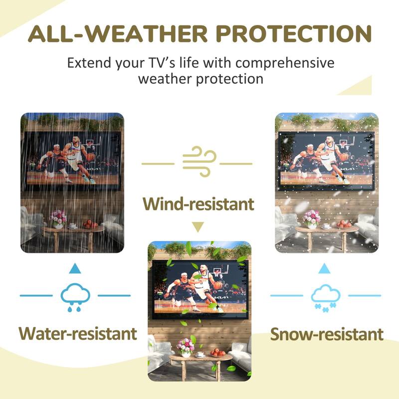 VEIKOUS 43" Outdoor TV Enclosure Weatherproof, Full Motion TV Bracket, All-Weather Protection