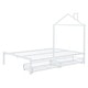 preview thumbnail 23 of 49, Artistic Metal Full Platform Bed with Storage Drawers, House-Shaped Frame for Kids