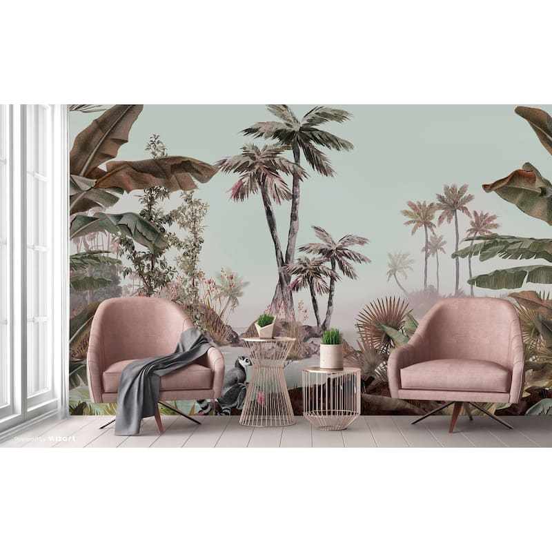 Tropical Lemur Paradise Wallpaper Mural